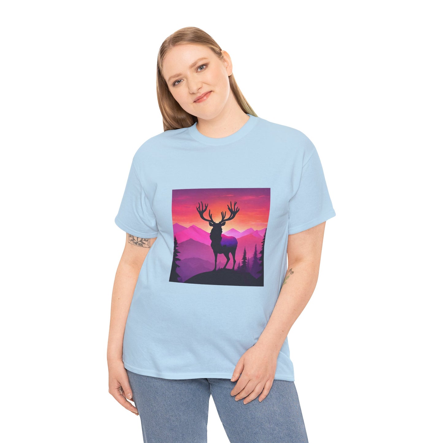 Deer Majestic Sunset Flashlander Gym Shirt