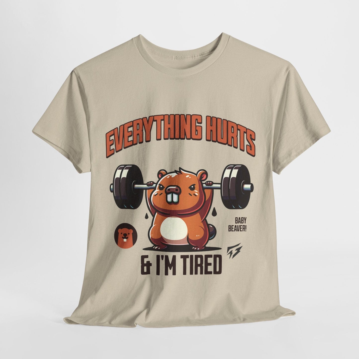 T-shirt de sport Beaver Everything Hurts &amp; I'm Tired T-shirt de sport Flashlander en coton unisexe noir anthracite T-shirt graphique de performance