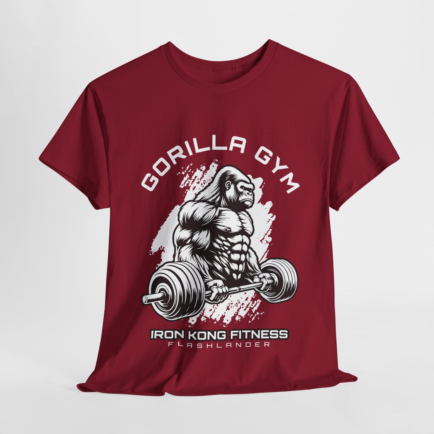 T-shirt de sport Gorilla Flashlander en coton unisexe, noir anthracite, graphique de performance