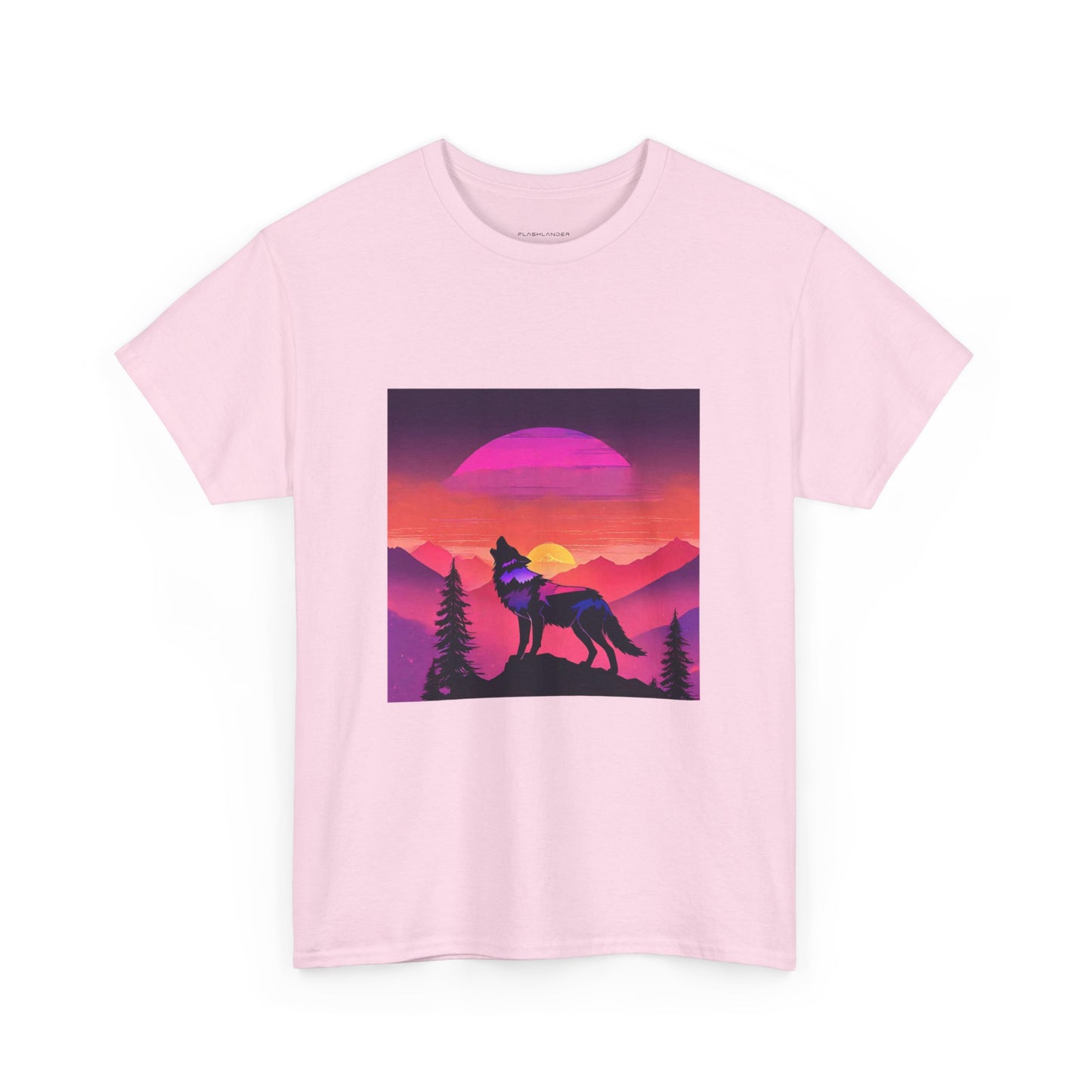 Wolf Majestic Sunset Gaphic Tee Flashlander