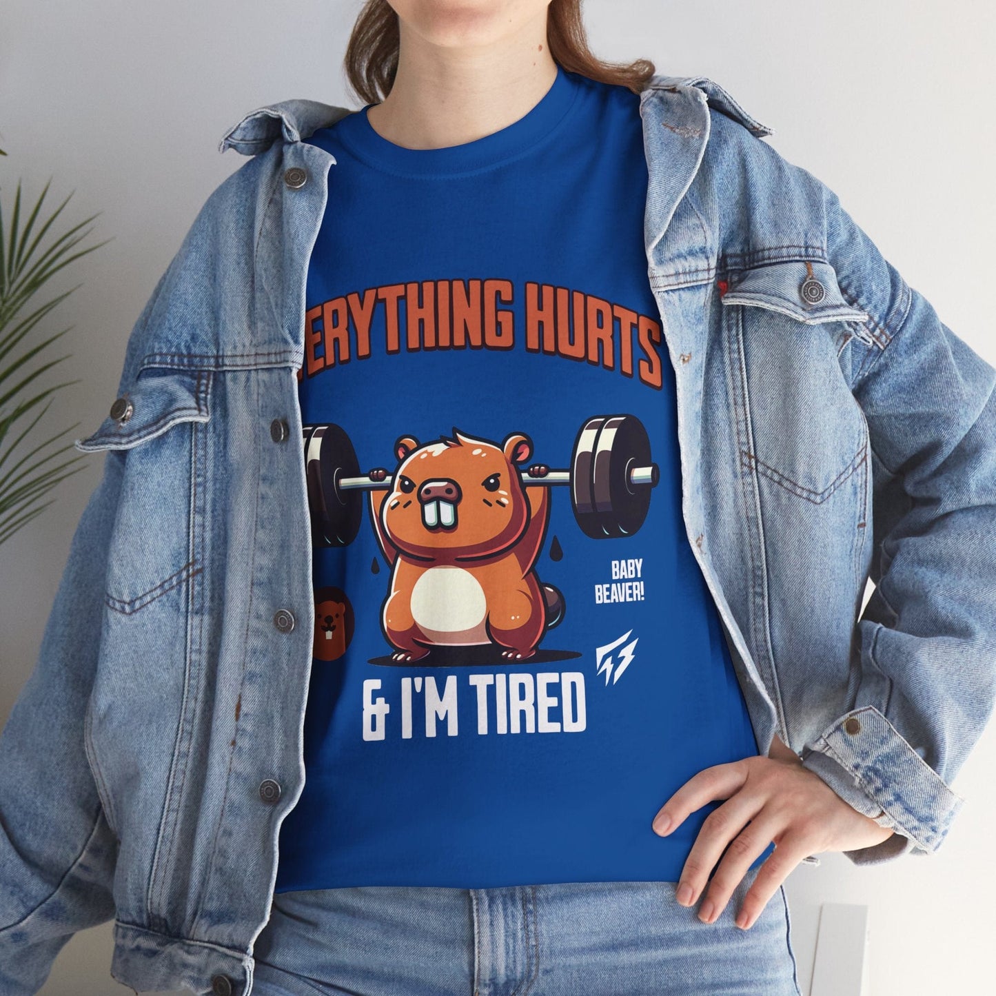 T-shirt de sport Beaver Everything Hurts &amp; I'm Tired T-shirt de sport Flashlander en coton unisexe noir anthracite T-shirt graphique de performance