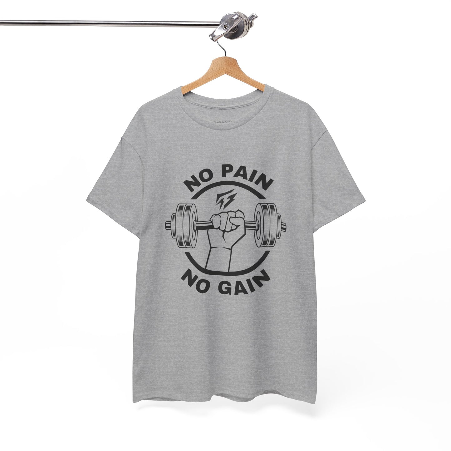 Lifting Flashlander Gym Shirt No Pain No Gain Quote Tee