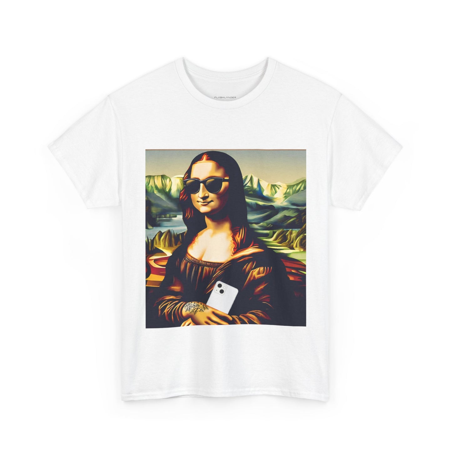 Funny modern Mona Lisa - Flashlander Gym Shirt