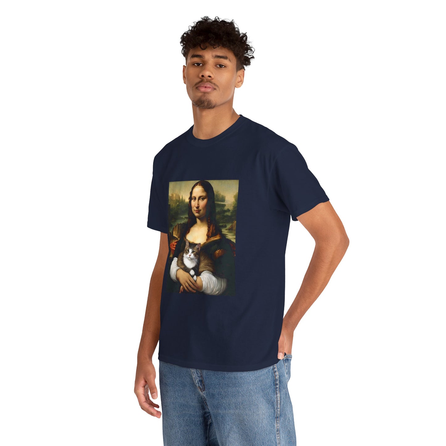 Mona Lisa with Cat - Flashlander Gym Shirt