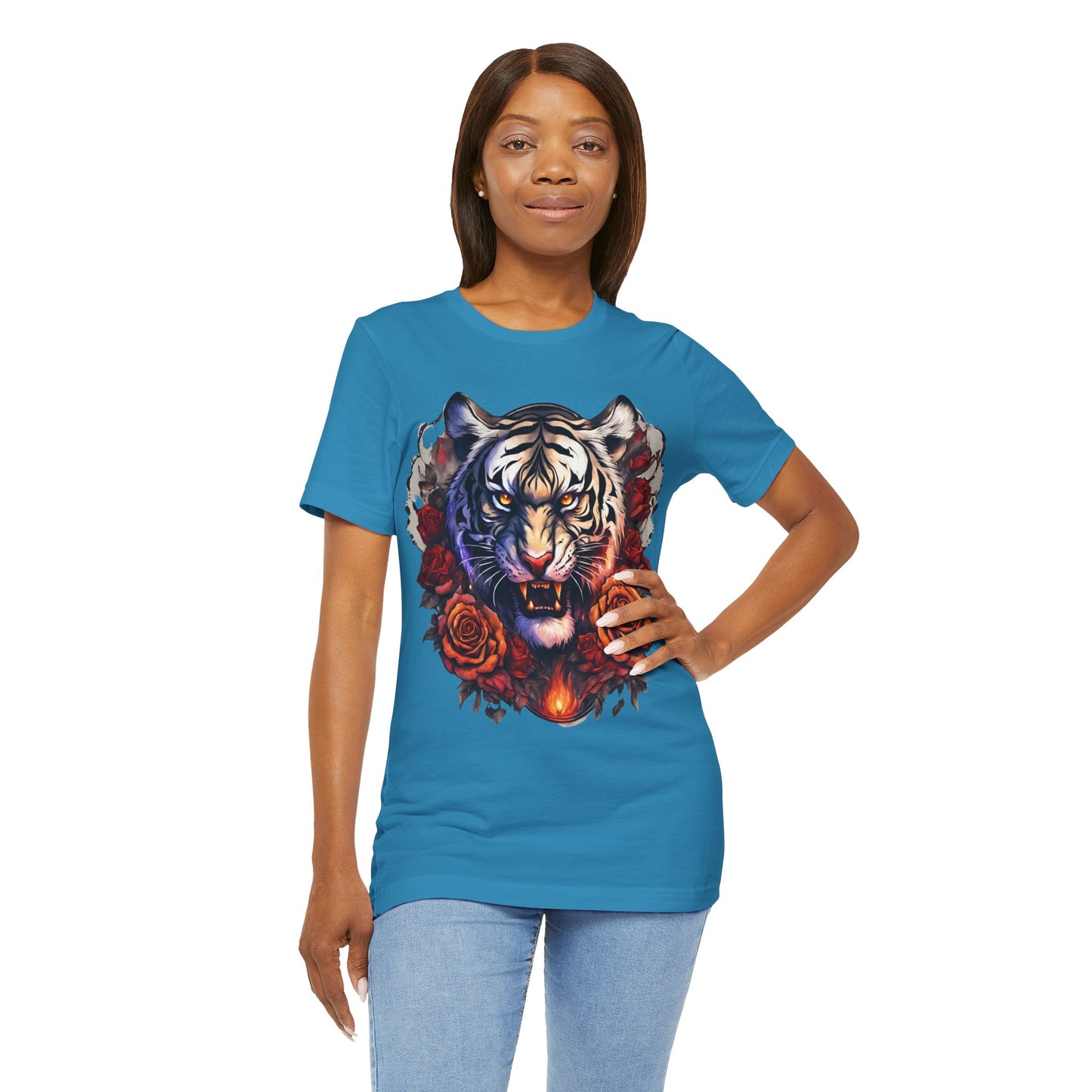 White Tiger Flames Flashlander Gym Shirt