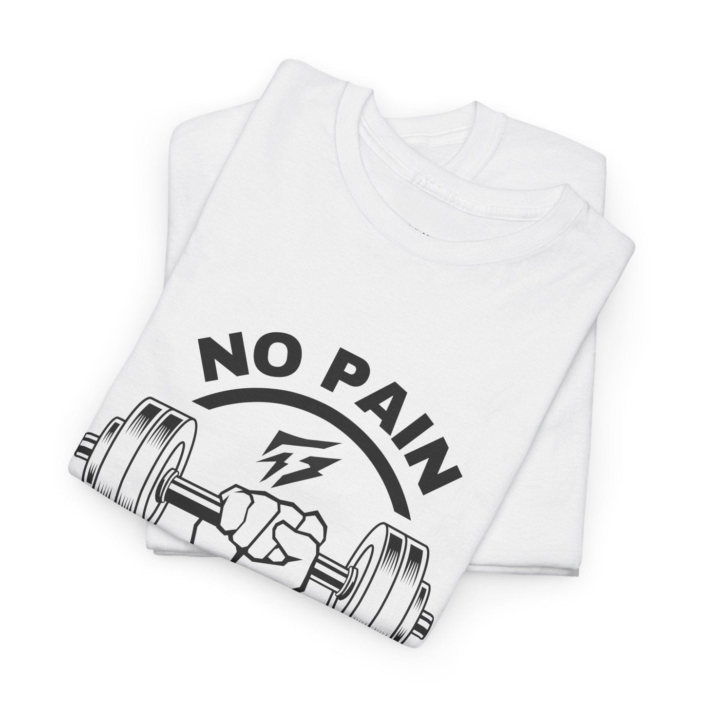 T-shirt de sport Lifting Flashlander avec citation « No Pain No Gain »