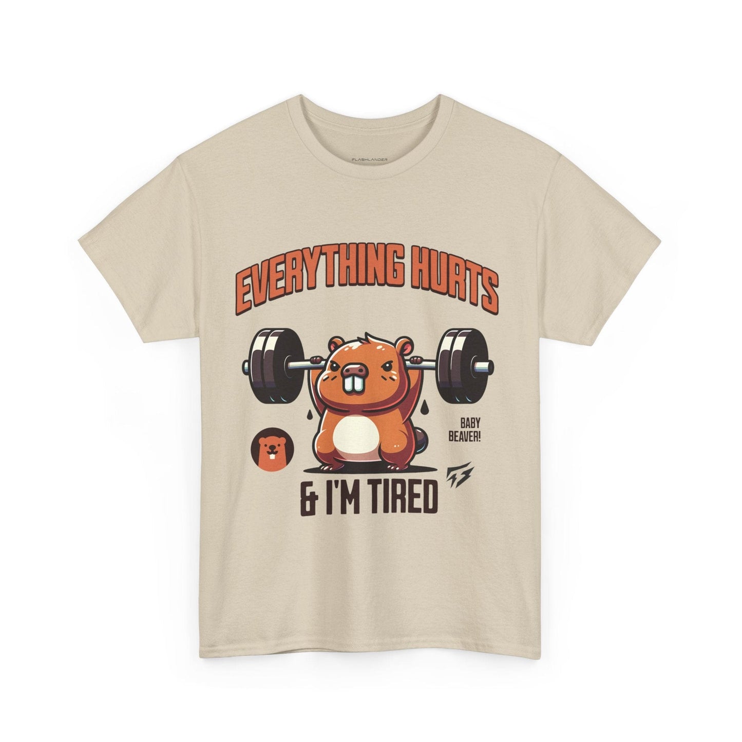 T-shirt de sport Beaver Everything Hurts &amp; I'm Tired T-shirt de sport Flashlander en coton unisexe noir anthracite T-shirt graphique de performance