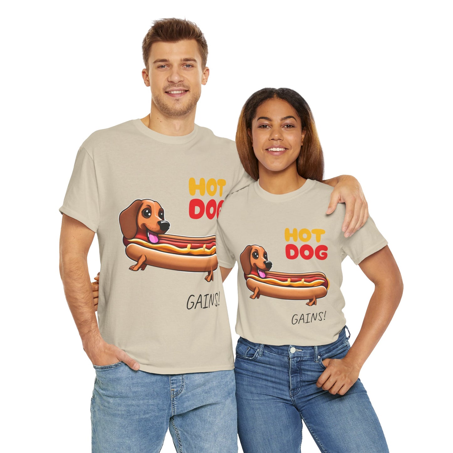 Hot Dog Gains Dachshund Dog - Flashlander Gym Shirt