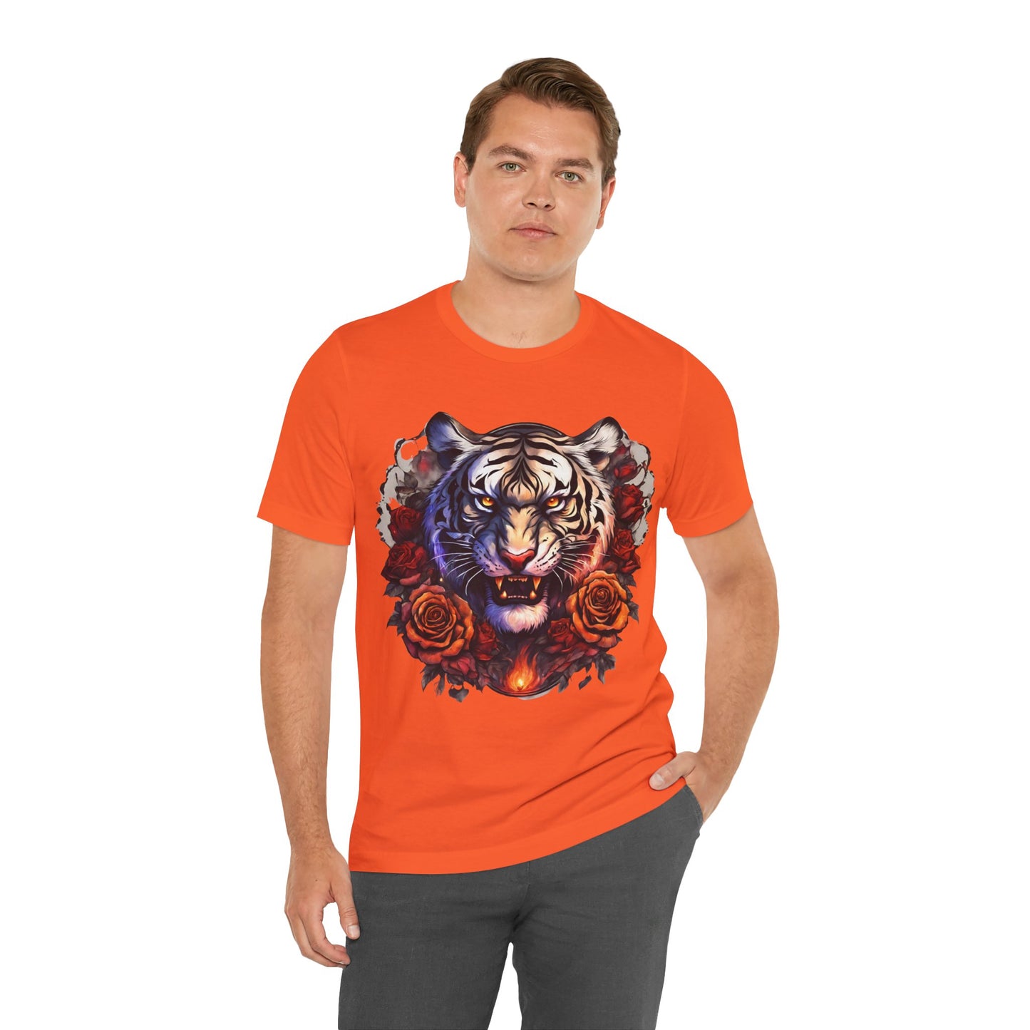 White Tiger Flames Flashlander Gym Shirt