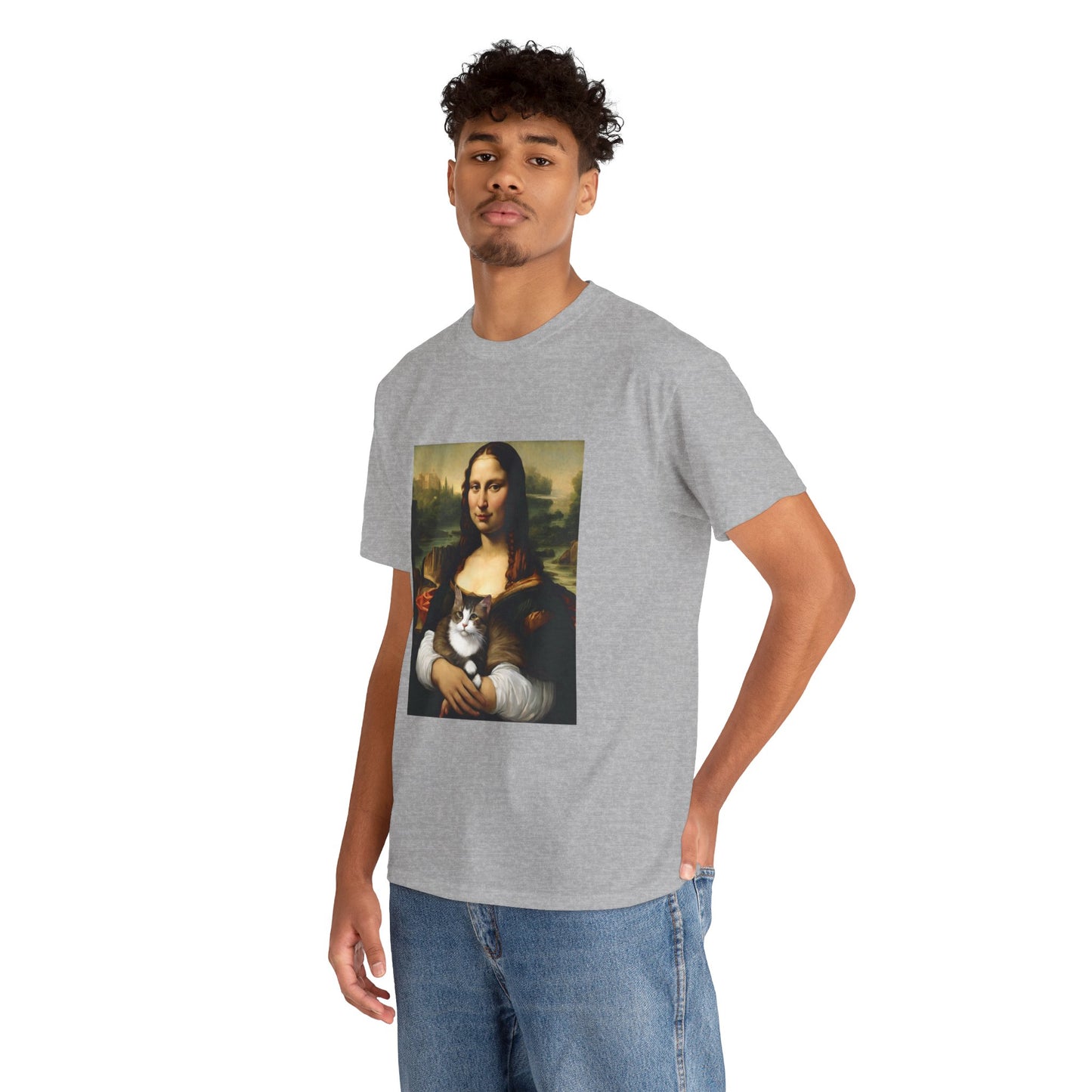 Mona Lisa with Cat - Flashlander Gym Shirt