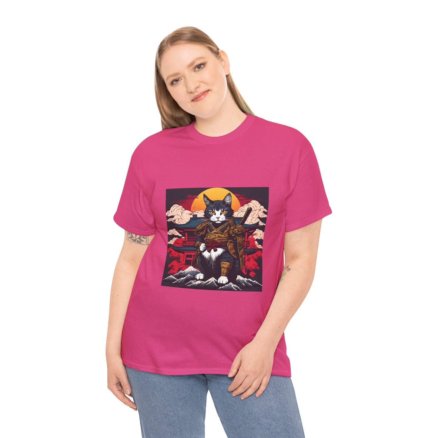 Samurai Cat Cartoon Anime - Flashlander Gym Shirt