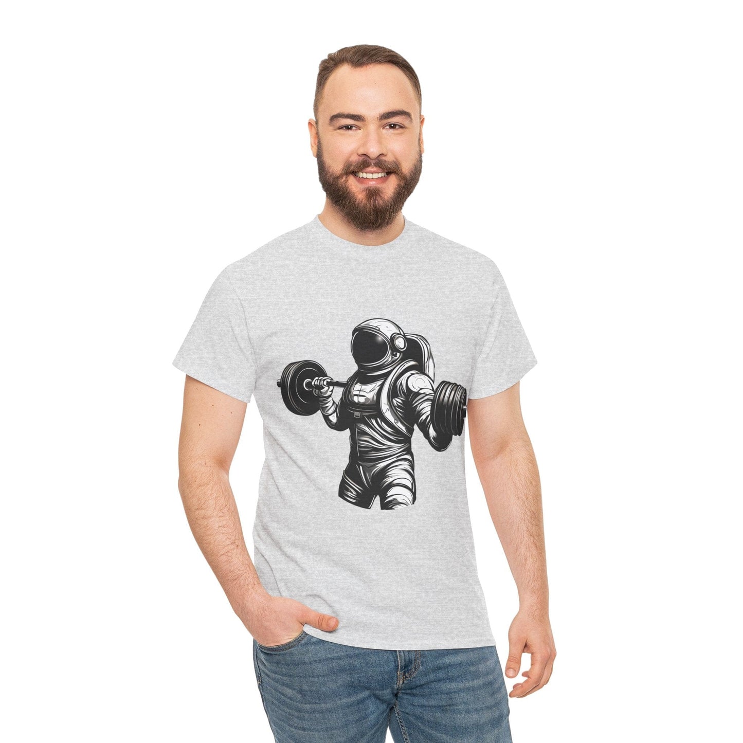 Camiseta de culturista astronauta: rompiendo límites en el espacio Camiseta gráfica de gimnasio Flashlander