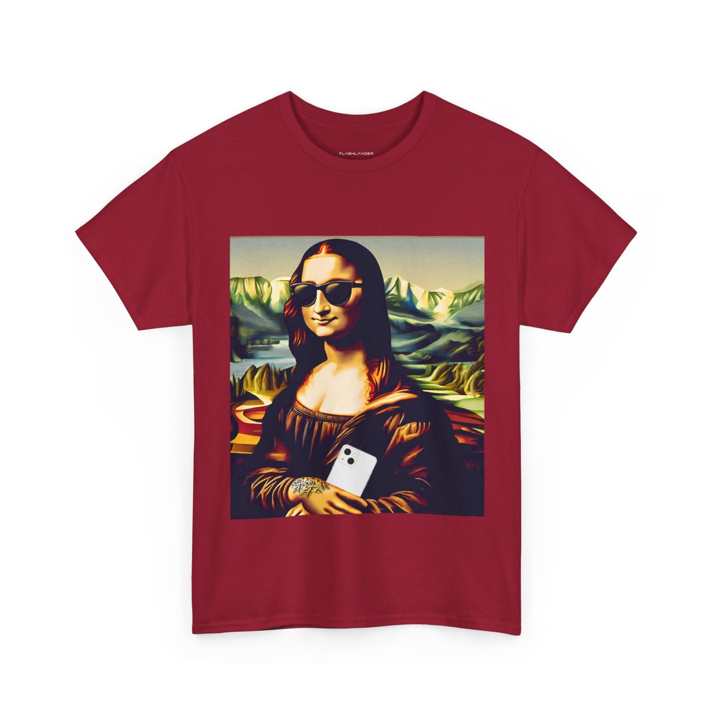 Camiseta deportiva de Flashlander: Mona Lisa moderna y divertida 