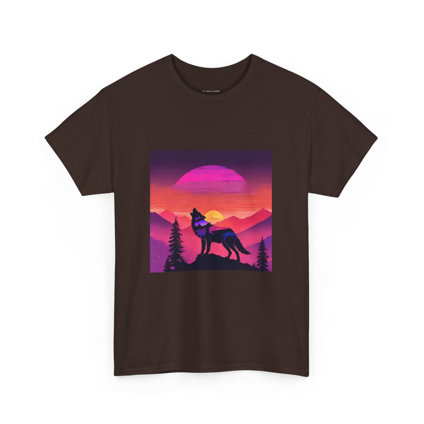 Wolf Majestic Sunset Gaphic Tee Flashlander