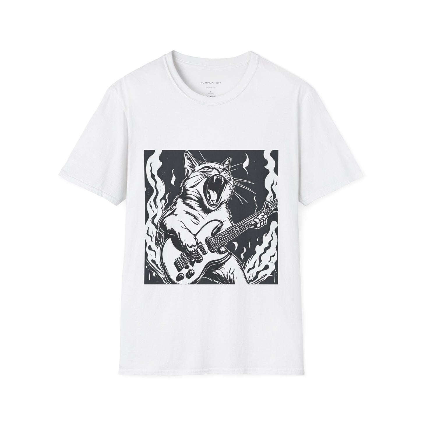 Cat Playing Guitar Flashlander Gym Shirt