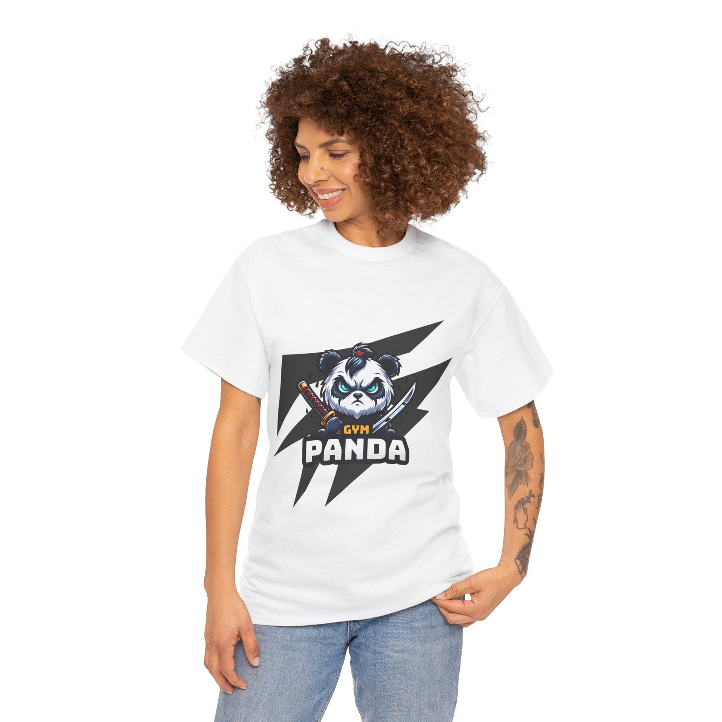 Panda Gym Samurai Shirt Flashlander Performance T-Shirt Cotton Unisex Charcoal Black Graphic Tee