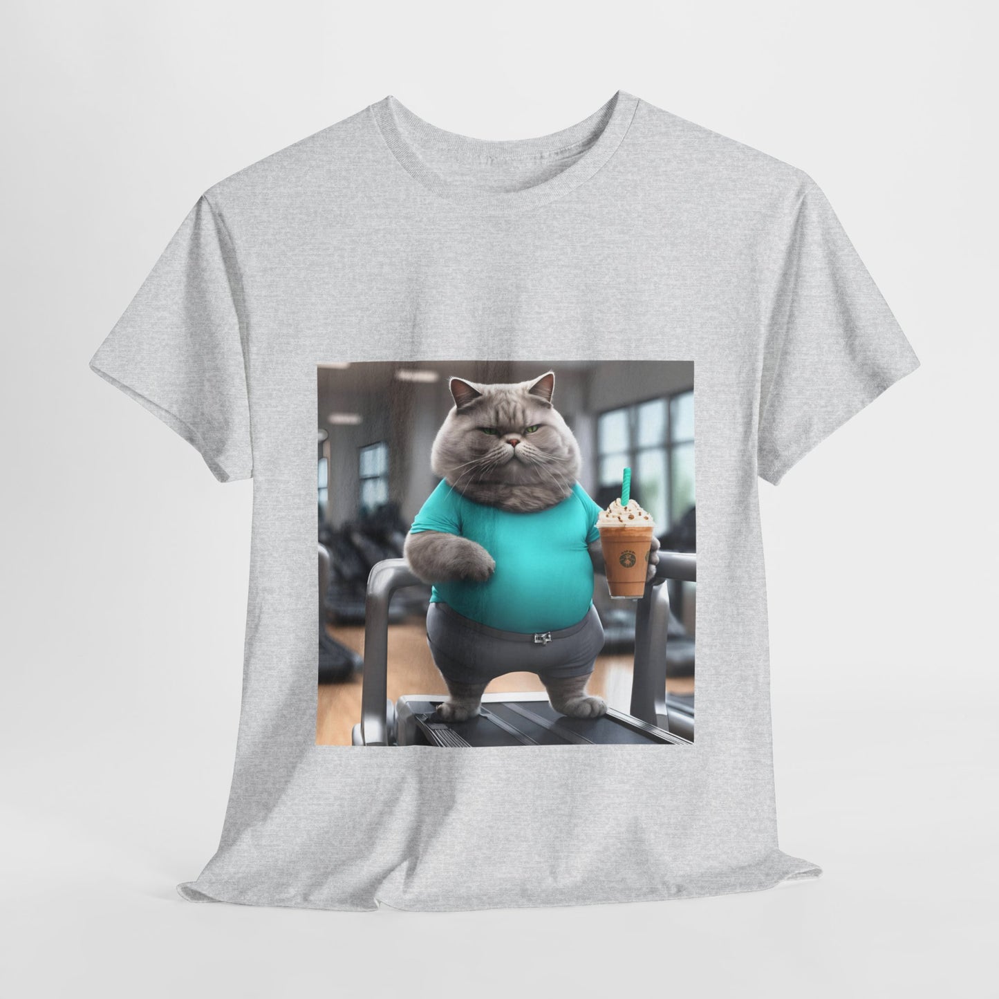 Funny Fat Cat On The Treadmill - Flashlander Gym Shirt