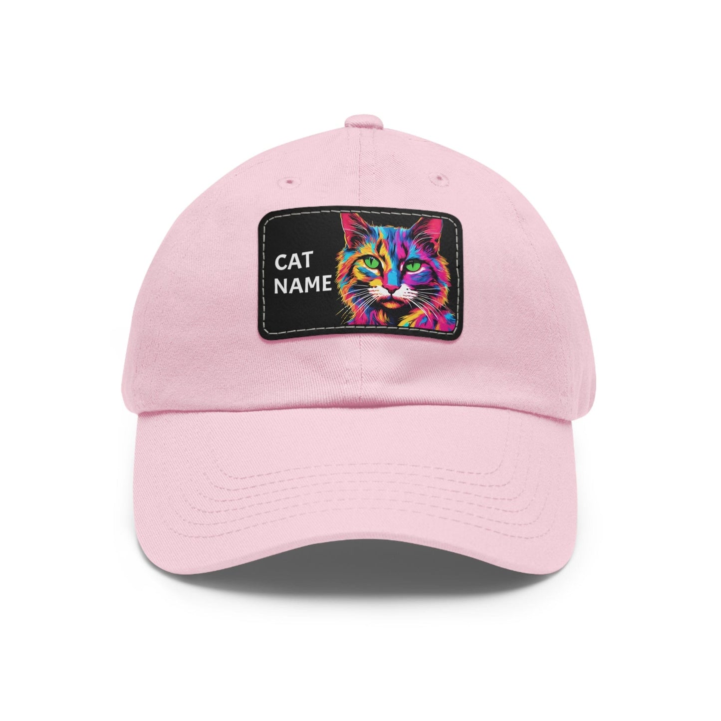 Cat Hat Sportswear Hat Cat Cap Cat Pop Art Hat Dad Hat with Patch (Rectangle) Cat Baseball Cap Kitty Cap Kitty Hat Kitten Hat Pop Art Cat Custom Hat Flashlander