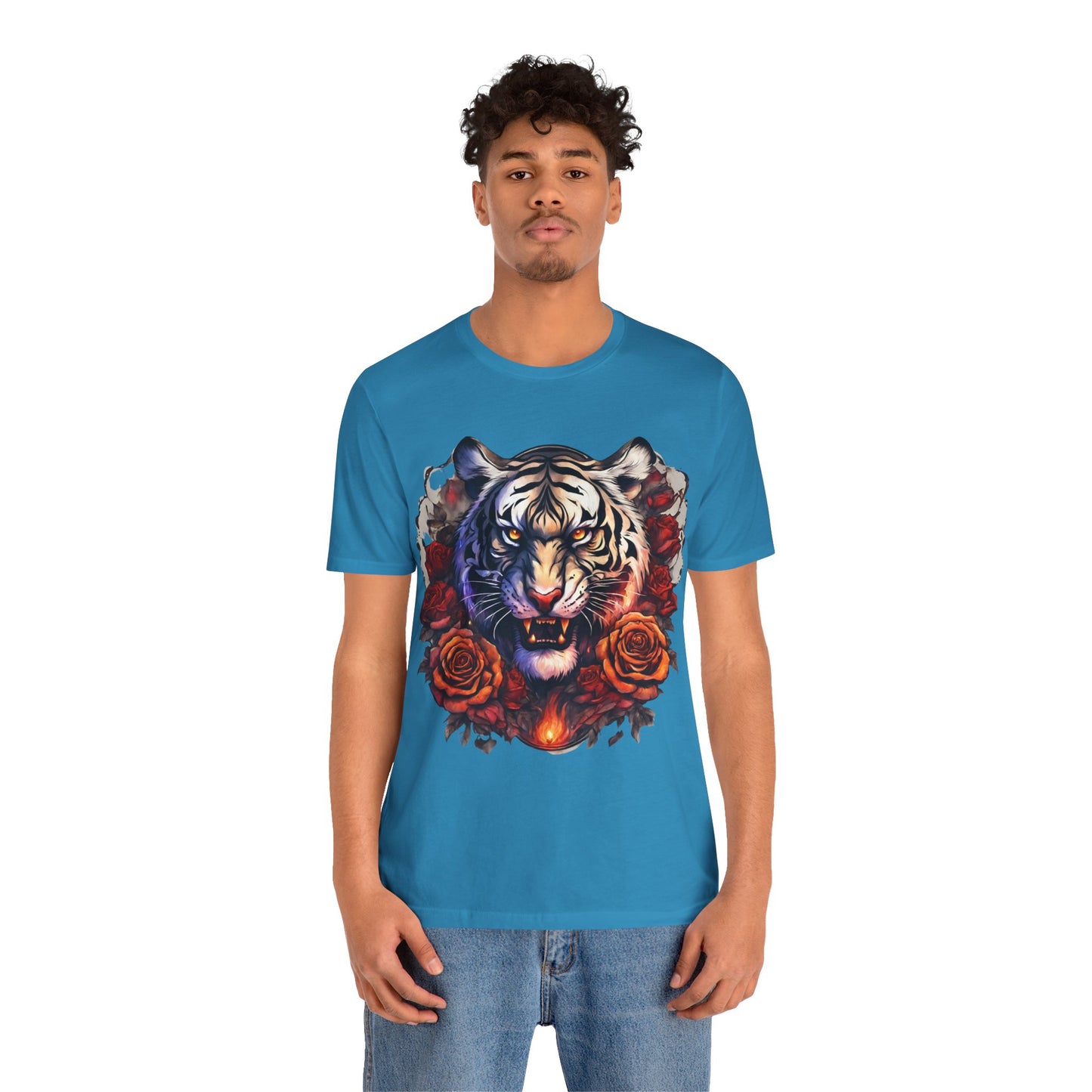 White Tiger Flames Flashlander Gym Shirt