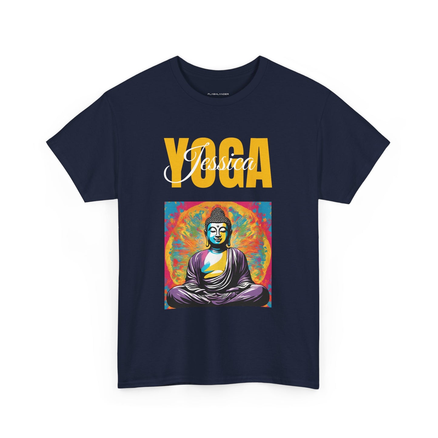 Personalized Yoga Shirt - Buddha Tee - Custom Name Flashlander Yoga Tee