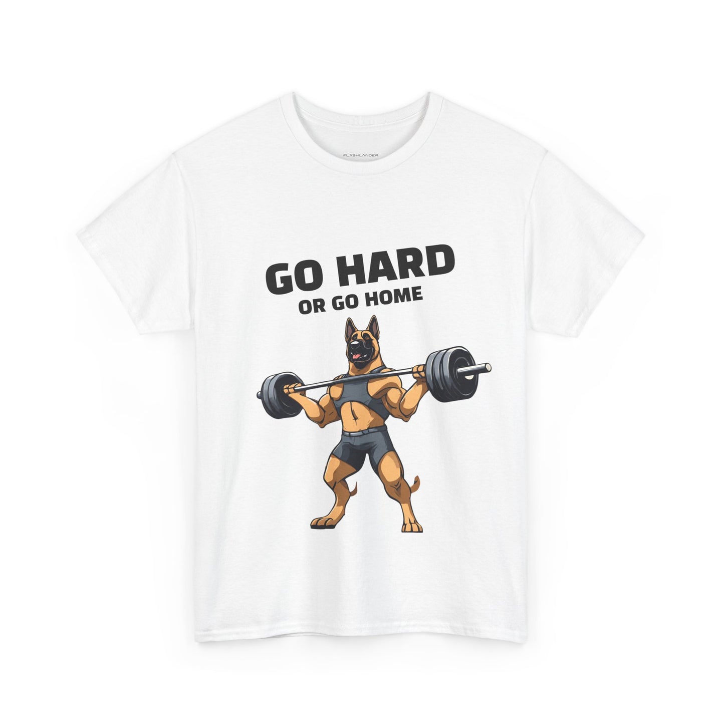 Muscular German Shepherd Dog Weightlifting  - Flashlander Gym Shirt