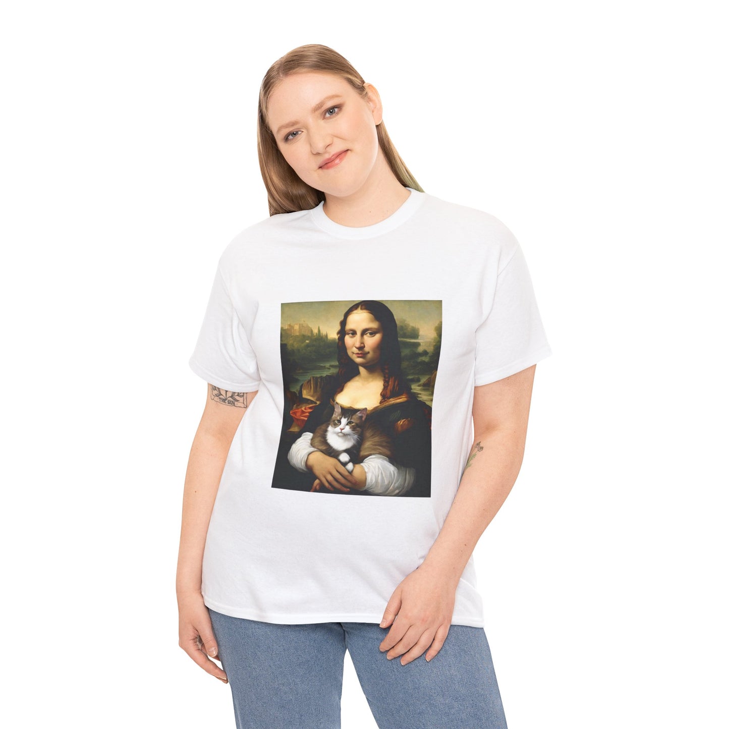 Mona Lisa with Cat - Flashlander Gym Shirt