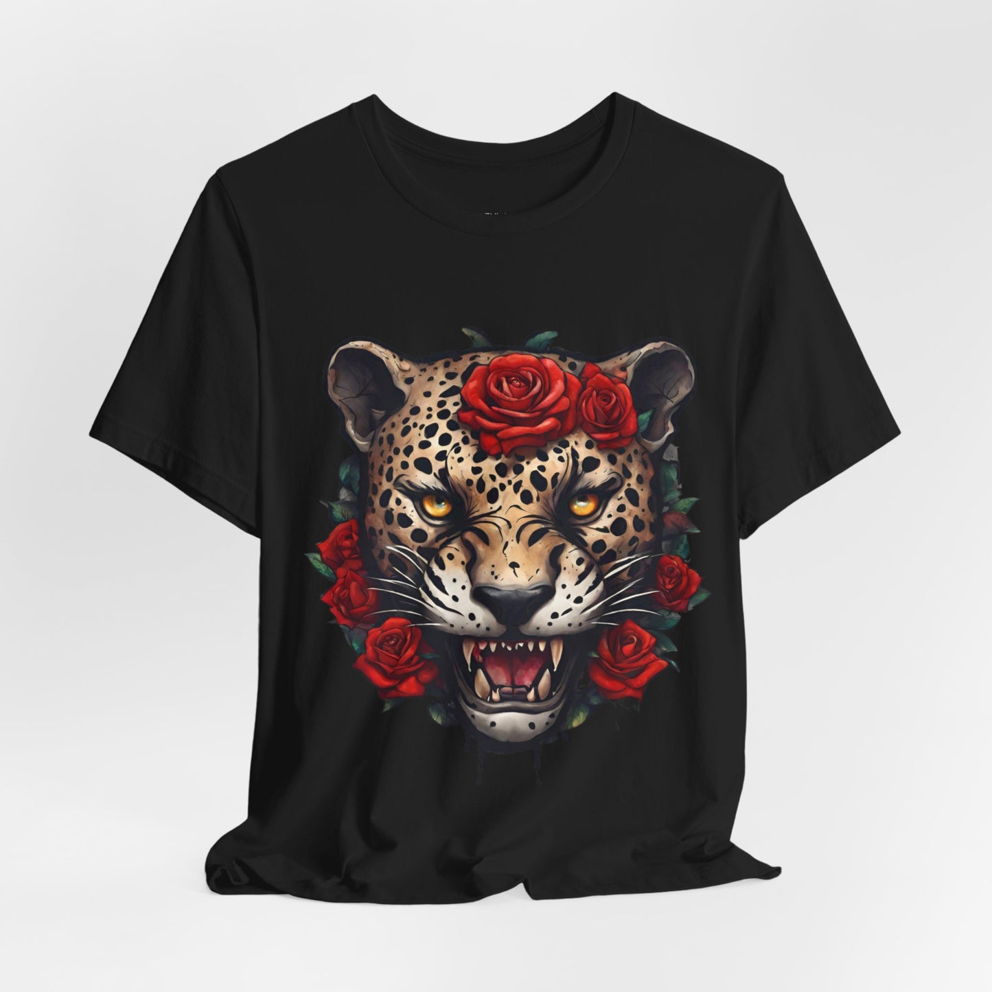 Jaguar Flames and Roses Graphic Tee Flashlander