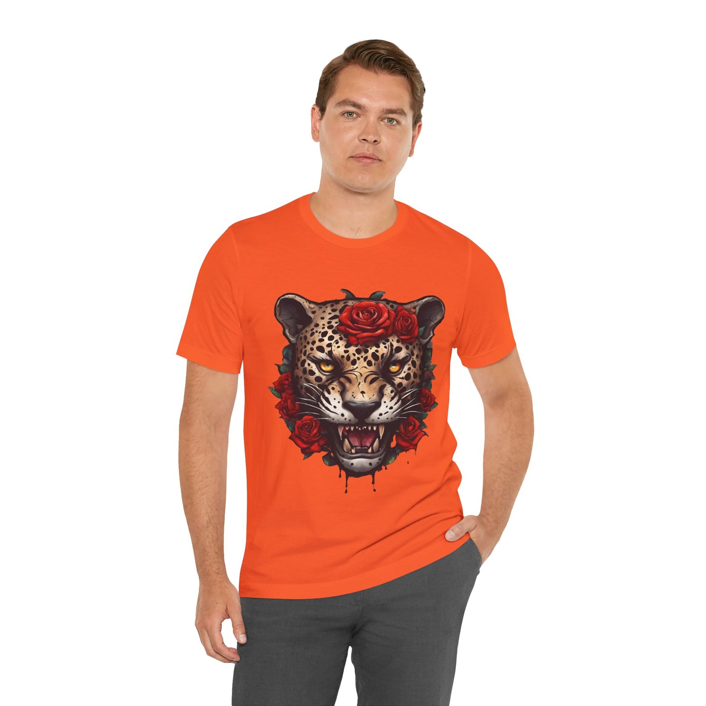 Jaguar Flames and Roses Graphic Tee Flashlander