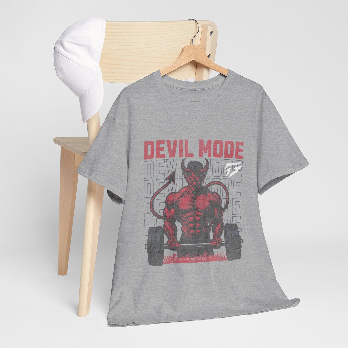 Devil Mode Gym Shirt Flashlander Cotton Unisex Charcoal Black Performance Graphic Tee