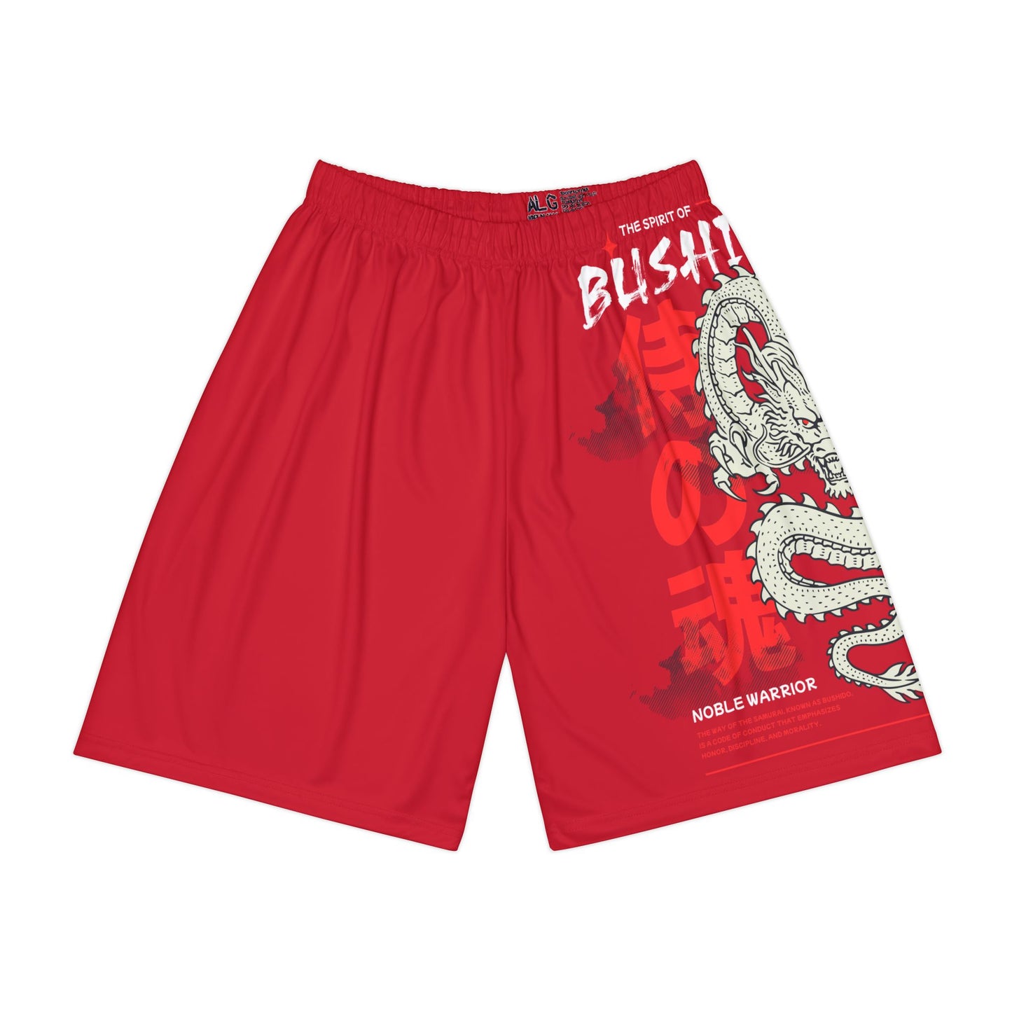 Japanese Dragon Bushido - Flashlander Performance Men’s Gym Shorts Dark Red W