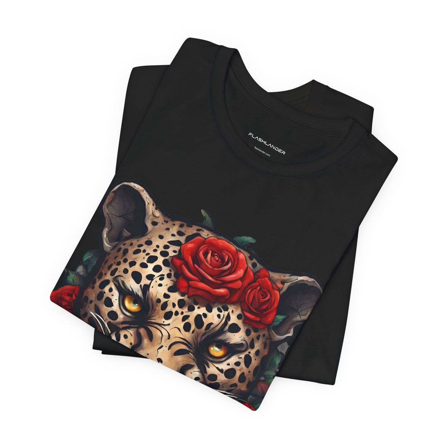 Jaguar Flames and Roses Graphic Tee Flashlander