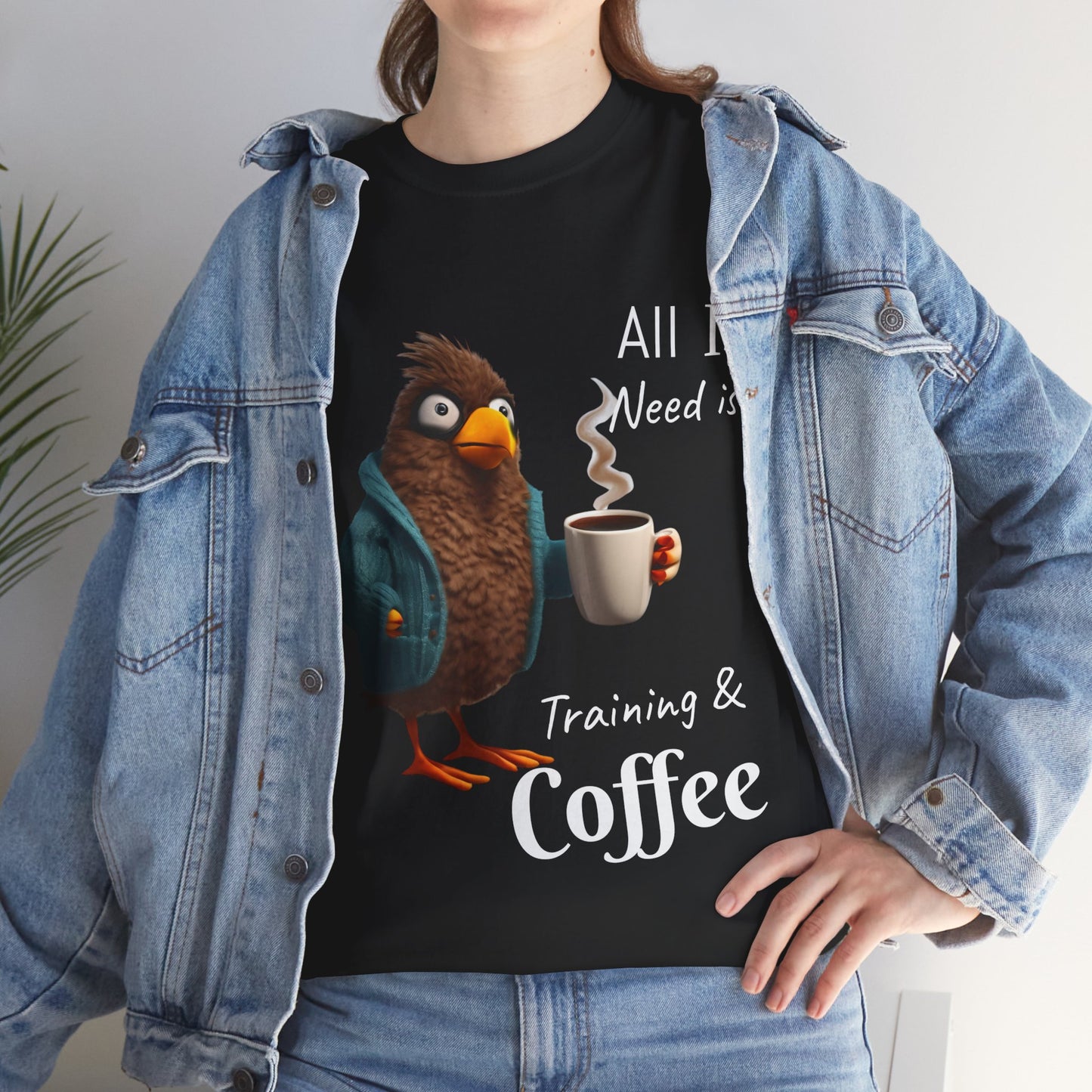 Camiseta con el mensaje "Todo lo que necesito es entrenamiento y café" - Camiseta de gimnasio Flashlander