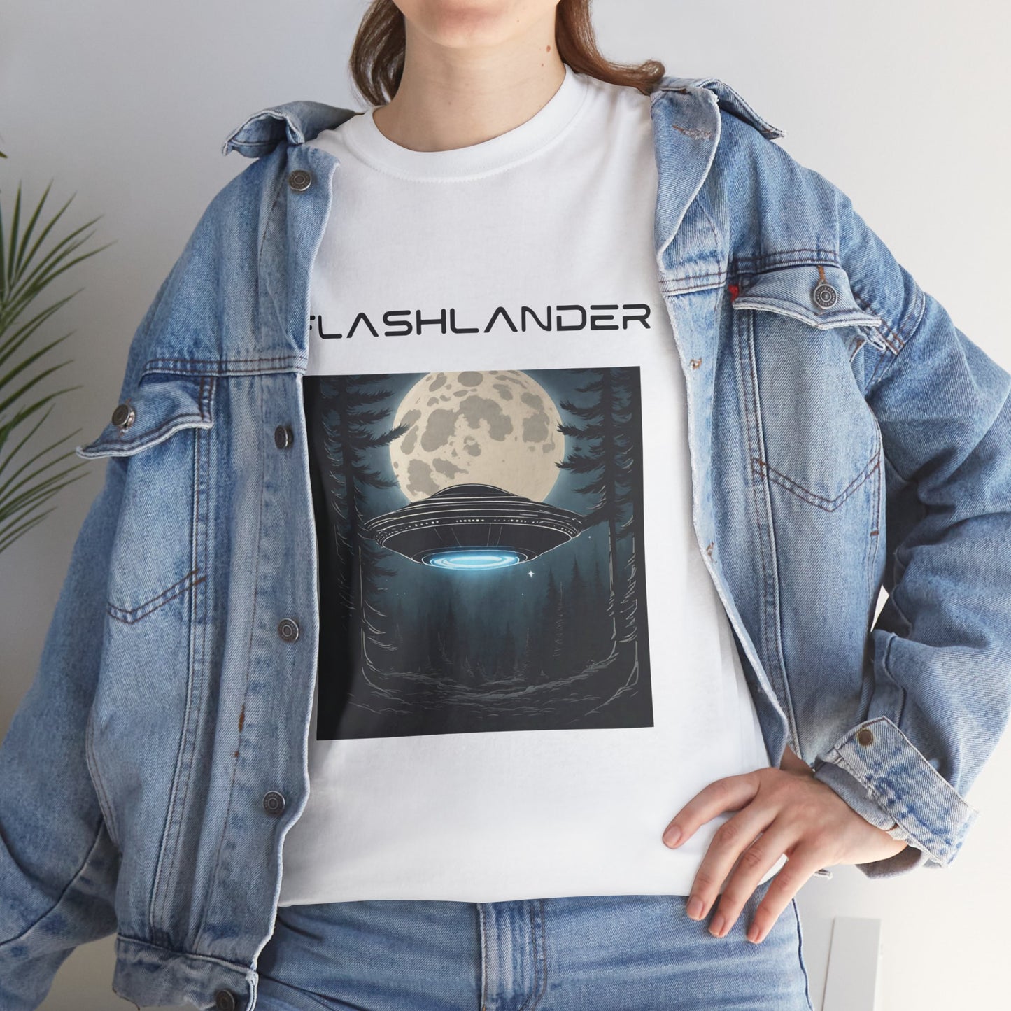 UFO Soaring Low in the Forest Tee Flashlander Gym Shirt