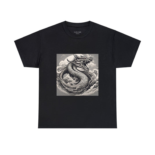 Dragon Print T-Shirt Dragon Tee T-Shirt For Men T-Shirt For Women Dragon Men's T-shirt Dragon Motif Black Dragon Tee Unisex Heavy Cotton Tee Flashlander