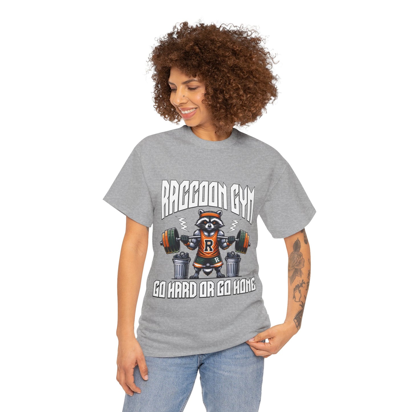 Raccoon Bodybuilder Shirt Flashlander Go Hard or Go Home Gym T-Shirt Cotton Unisex Graphic Tee