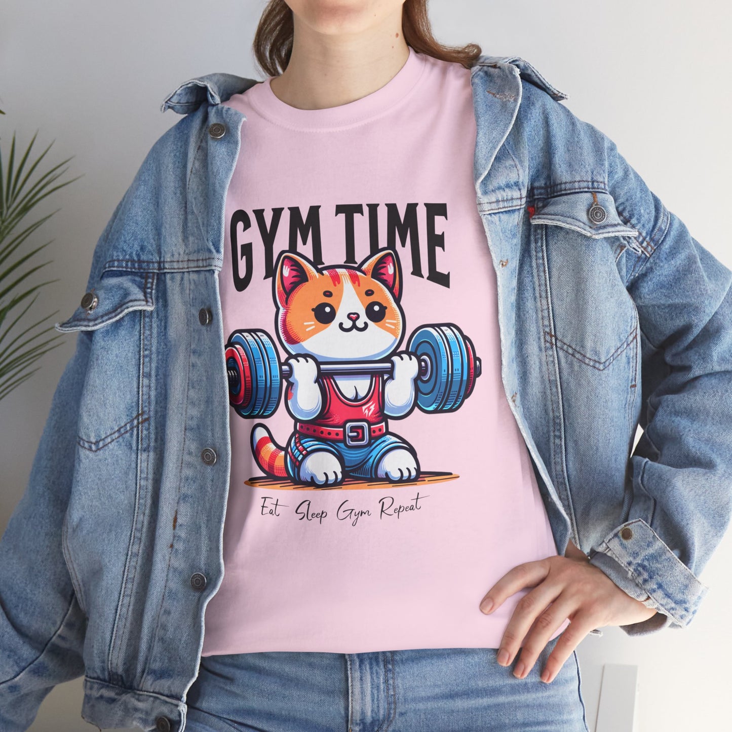 Cute Cat Gym Time Shirt Flashlander Graphic Tee