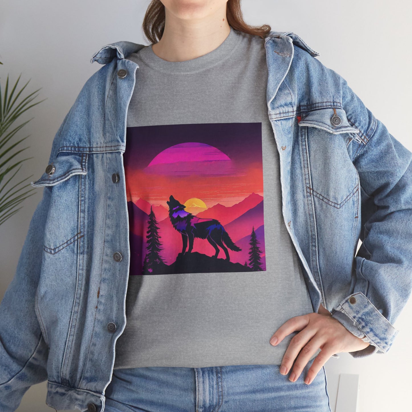 Wolf Majestic Sunset Gaphic Tee Flashlander