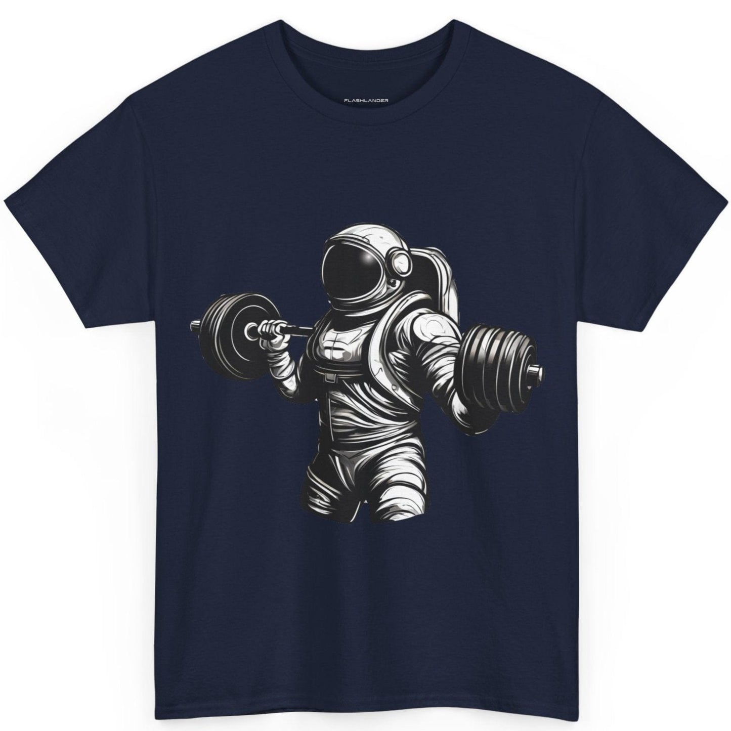 Camiseta de culturista astronauta: rompiendo límites en el espacio Camiseta gráfica de gimnasio Flashlander