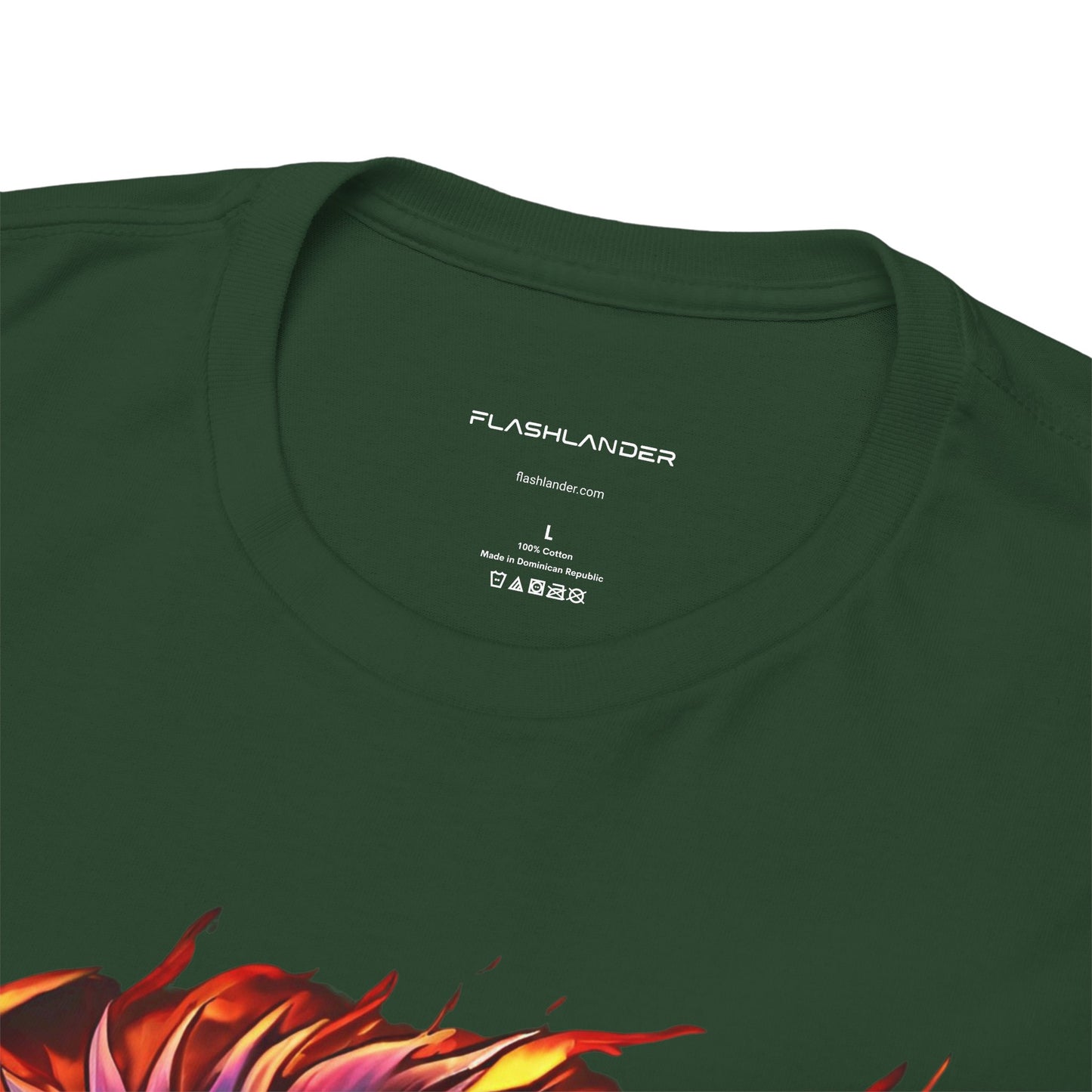 Lion Flames and Roses T-Shirt Flashlander