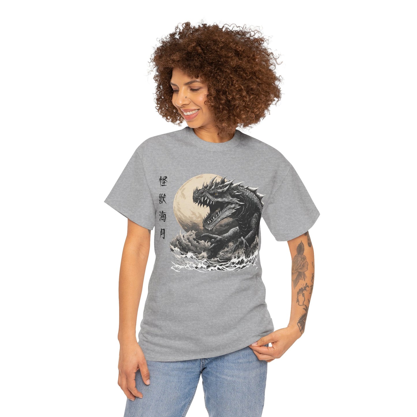 T-shirt de sport Flashlander, le monstre marin Kraken émerge, menace au clair de lune