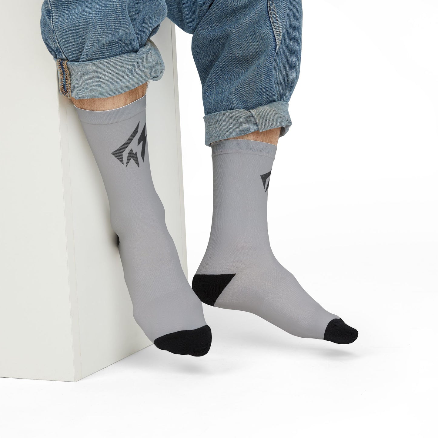 Flashlander Thunder Crew Sports Socks Light Grey