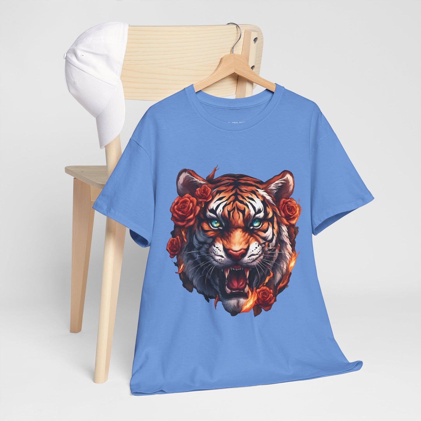 Tiger Flames and Roses T-Shirt Flashlander