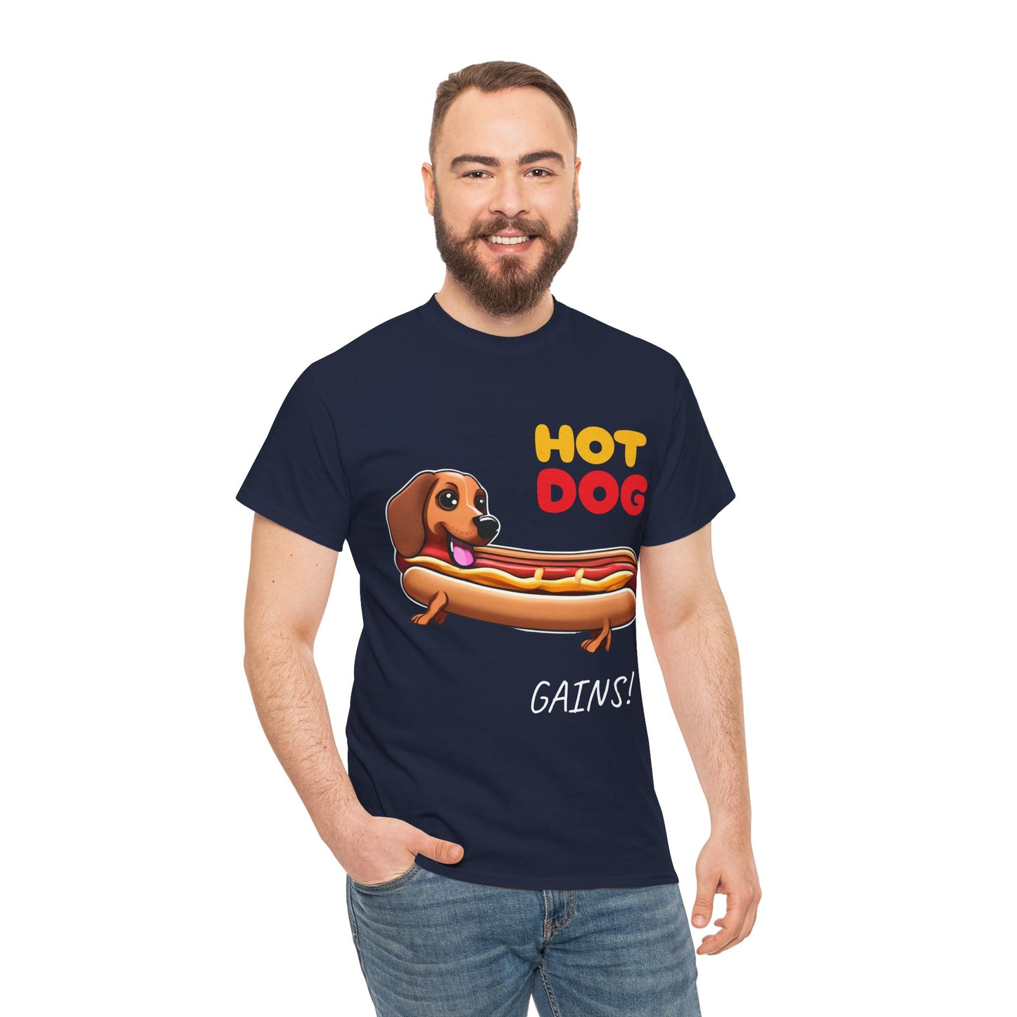 Hot Dog Gains Dachshund Dog - Flashlander Gym Shirt