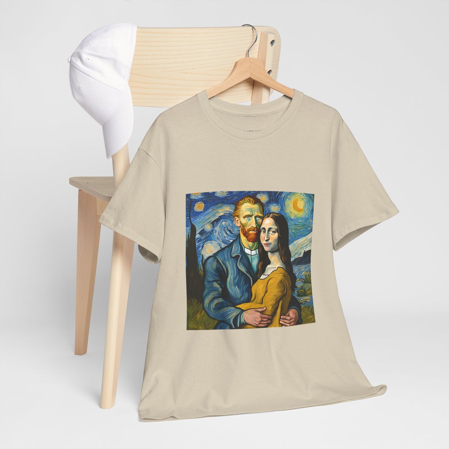 Funny Mona Lisa with Vincent Van Gogh Starry Night - Flashlander Gym Shirt