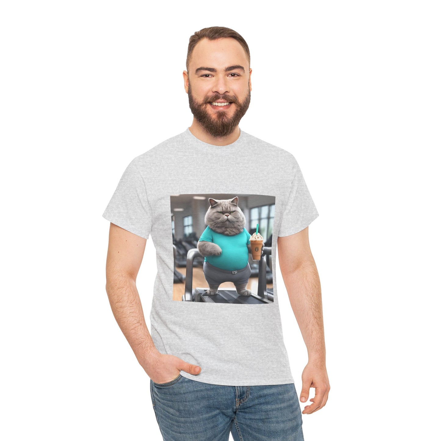 Funny Fat Cat On The Treadmill - Flashlander Gym Shirt