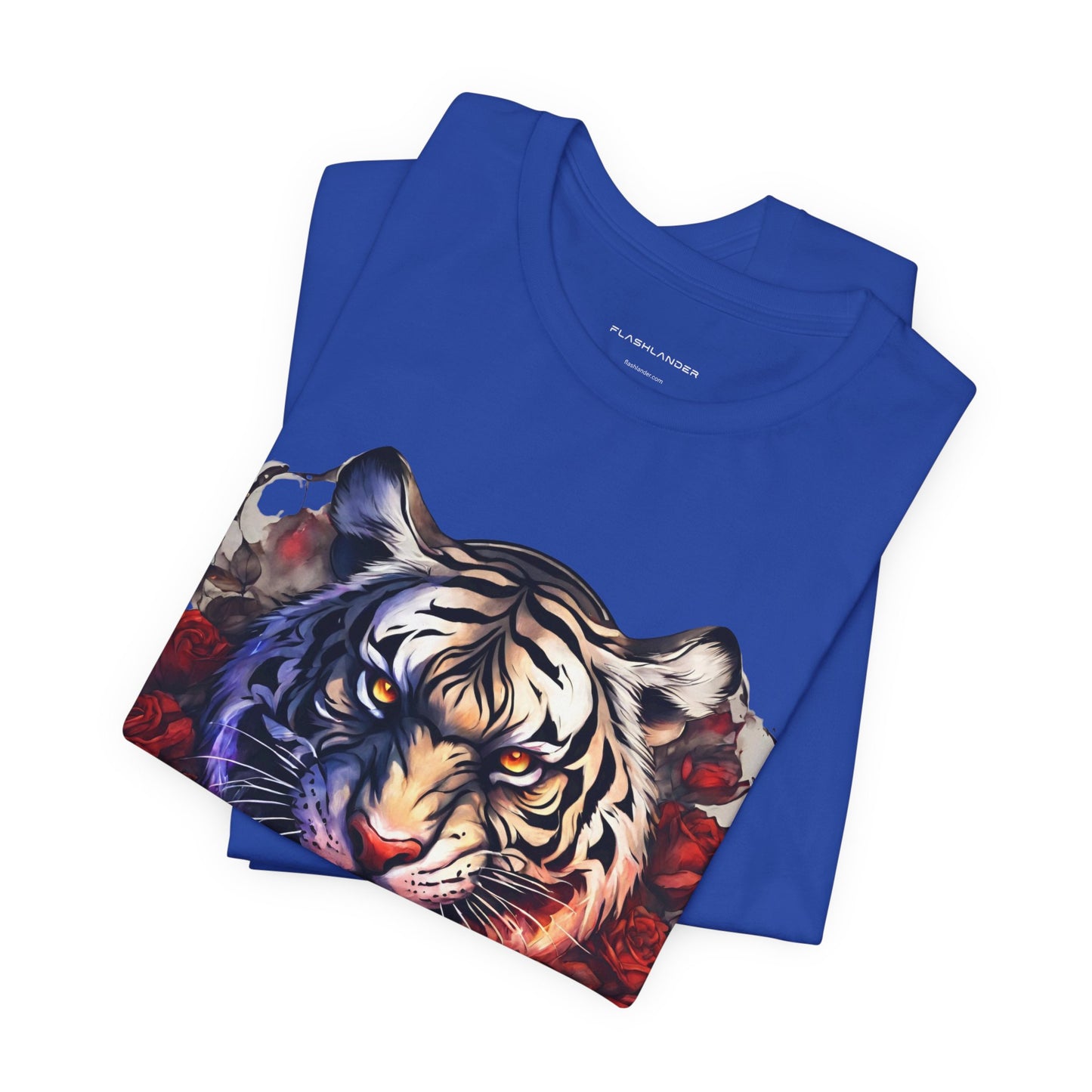 White Tiger Flames Flashlander Gym Shirt