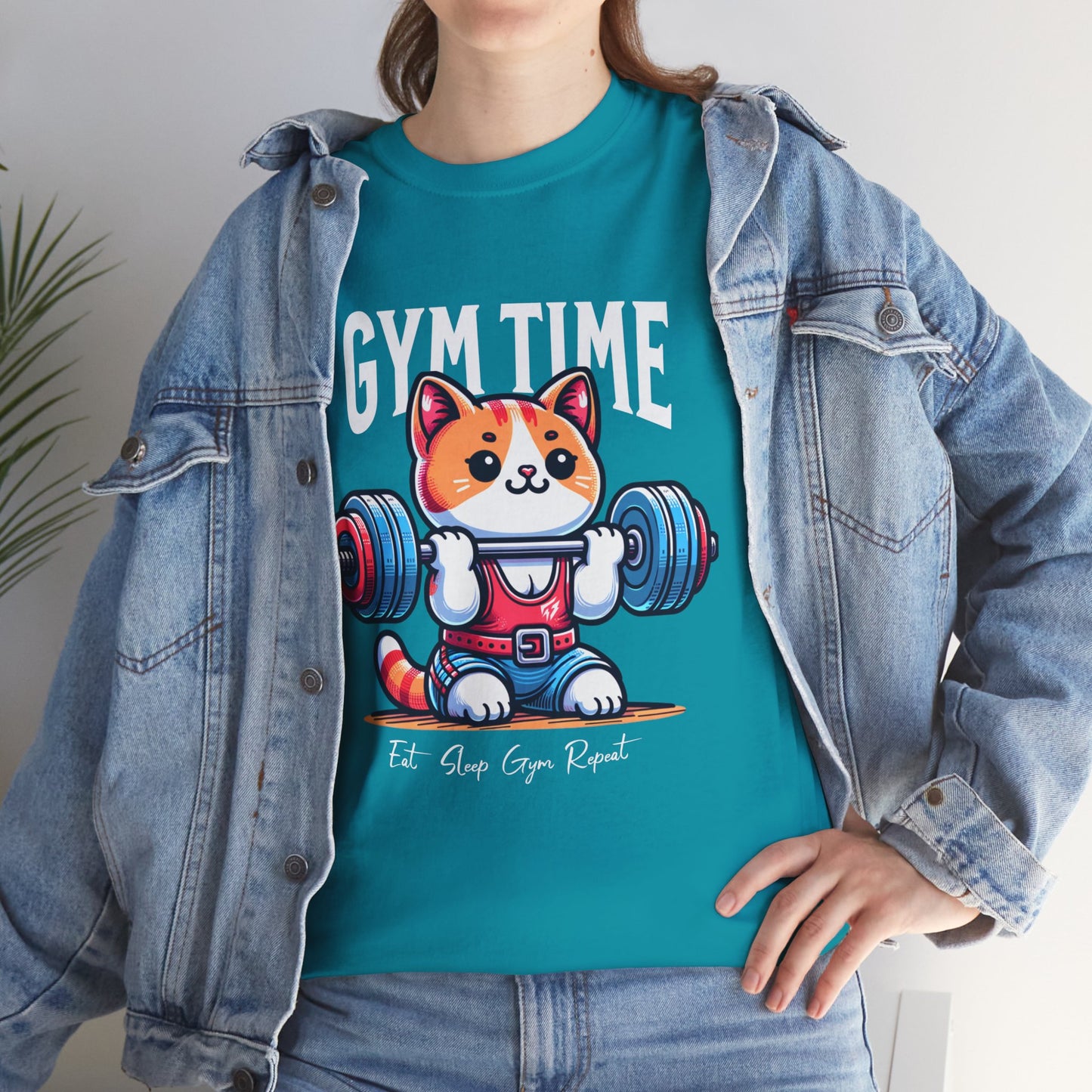 Cute Cat Gym Time Shirt Flashlander Graphic Tee