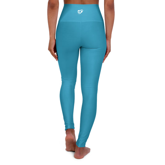 Flashlander Sportswear Zen High Waisted Yoga Leggings Turquoise (AOP) B