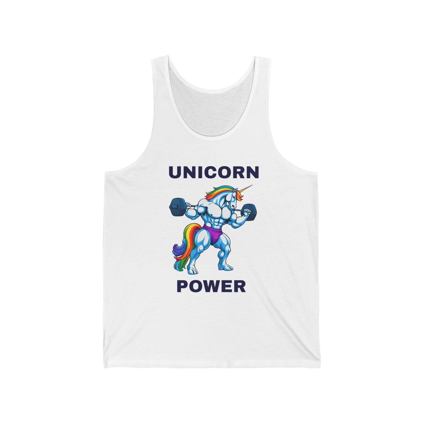 Muscular Unicorn Gym Scoop Bottom Cotton Unisex Jersey Tank