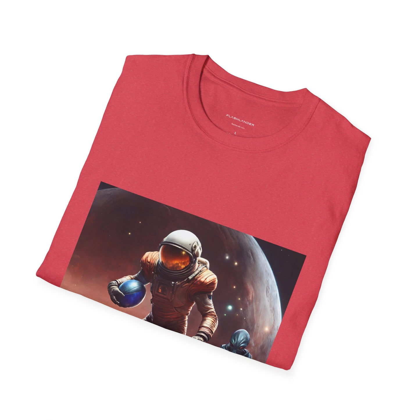 Astronaut and Alien Face Off in Football Gym Shirt Flashlander